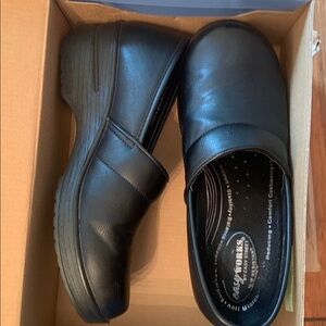 Black Slip-On Easy Works Shoes